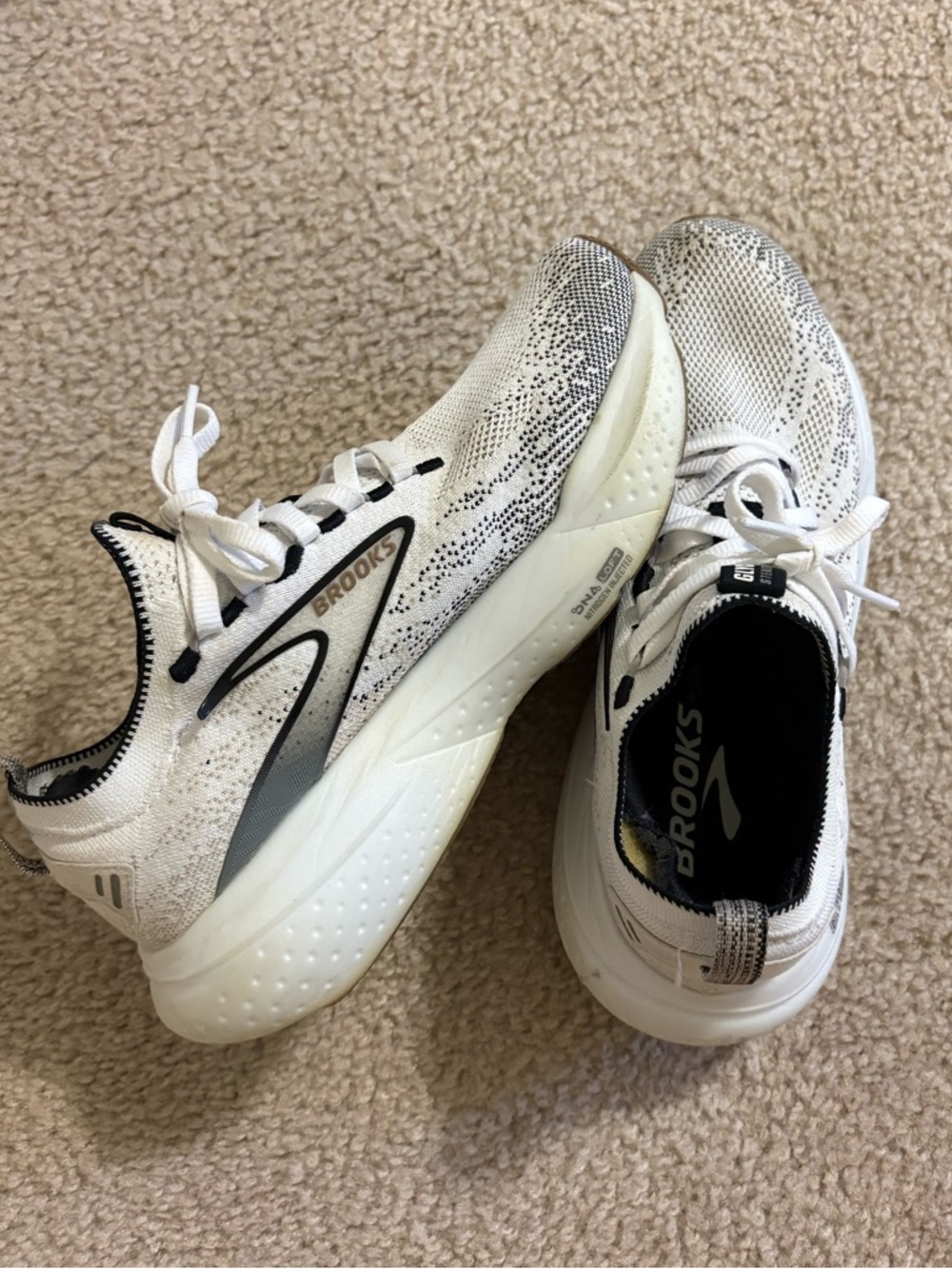 Brooks White and Black Slip-On Athletic Shoe